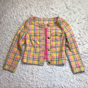 Lilly Pulitzer Millie Cropped Tweed Fringe Jacket